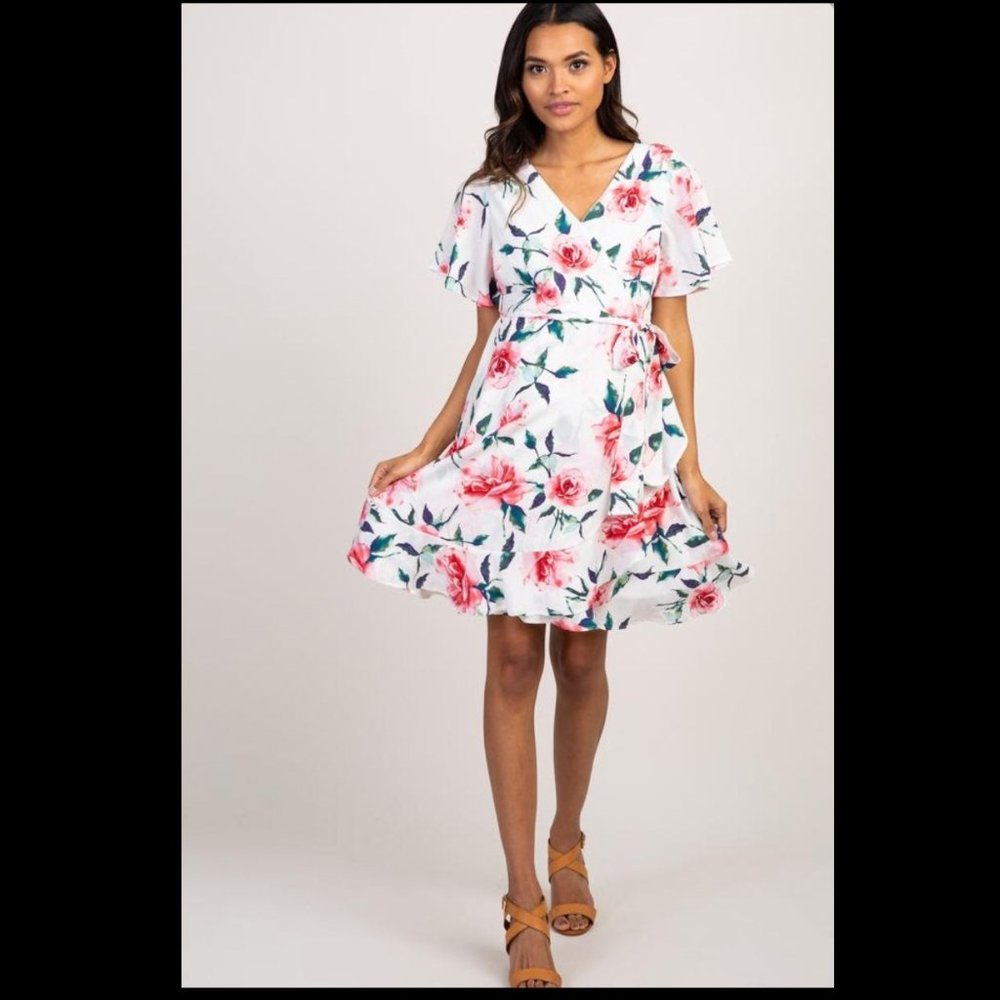 Pinkblush Floral Wrap Dress Small
